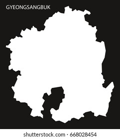 Gyeongsangbuk South Korea map black inverted silhouette illustration