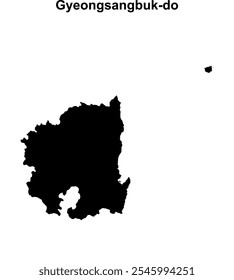 Mapa em branco da província de Gyeongsangbuk-do