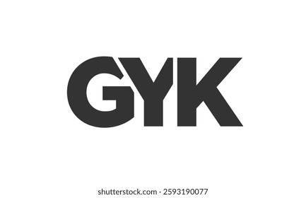 GYK logo design template with strong and modern bold text. Initial based vector logotype featuring simple and minimal typography. Trendy company identity ideal for businesses brand presence.