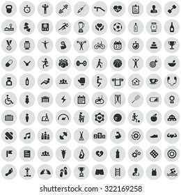 gym 100 icons universal set for web and mobile
