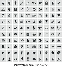 gym 100 icons universal set for web and mobile
