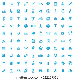 gym 100 icons universal set for web and mobile
