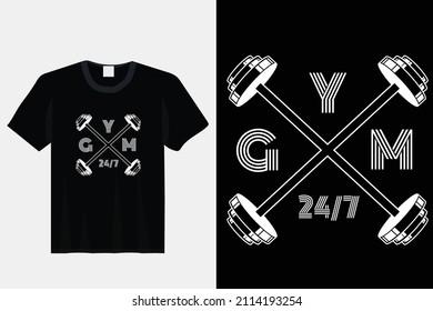 GYM 24 7 Gym Vector T Shirt Design