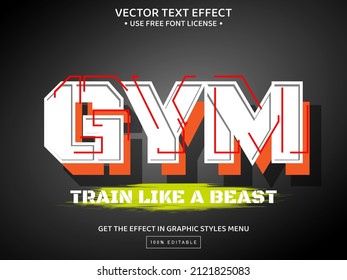 Gym 3D editable text effect template