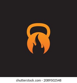 Abstrakter Fitnessraum mit Logo-Symbol für Feuerflamme Vektorgrafik-Design-Idee kreativ 