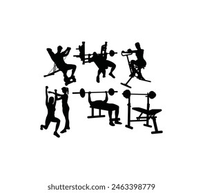 Gym Activity Silhouette, art vector design
