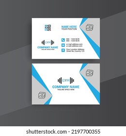 Gym Agency Business Card Design, Gym Company, Photos and Vector Standard Template
