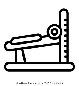Gym angle bench icon outline vector. Workout fitness. Sport training