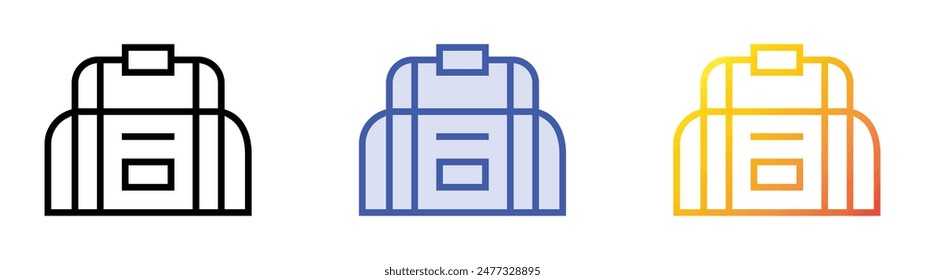 gym bag icon. Linear, Blue Fill and Gradient Style Design Isolated On White Background