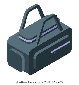 Gym bag isometric icon representing a commitment to fitness and workout routines