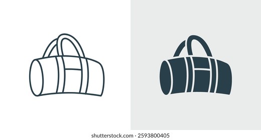 Gym Bag Vector Icon Set. Sports Bag Symbol, Fitness and Travel Illustration