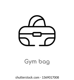 gym bag vector line icon. Simple element illustration. gym bag outline icon from gym and fitness concept. Can be used for web and mobile