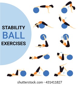 Gym ball exercise, workout