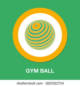 gym ball icon - simple, vector, icon for website design, mobile app, ui. Vector Illustration