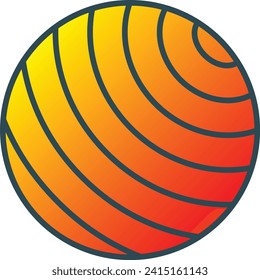 Gym-Ball-Vektorsymbol. Kann für Druck-, Mobil- und Web-Anwendungen verwendet werden.
