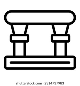 Gym bar icon outline vector. Cardio sport. Athlete fit