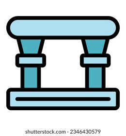 Gym bar icon outline vector. Cardio sport. Athlete fit color flat