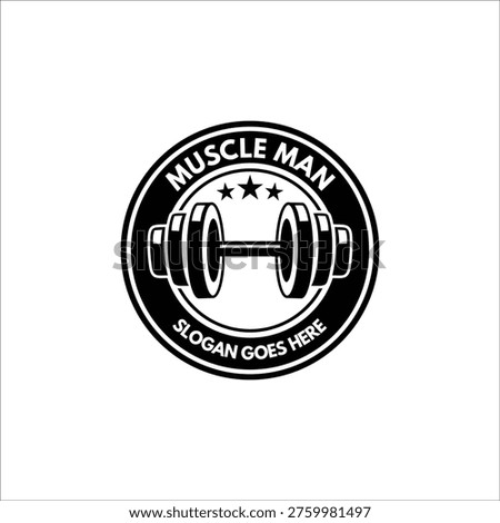 Gym bar logo emblem badge design