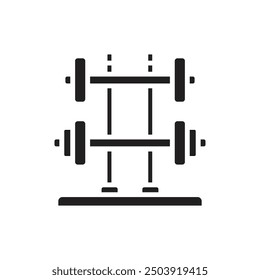 Gym Barbell Ilustración vectorial de iconos llena