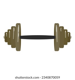 Gym barbell icon cartoon vector. Dumbbell equipment. Sport muscle