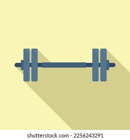 Gym barbell icon flat vector. Sport children. Education bar