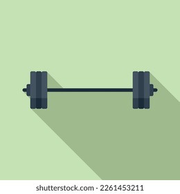 Gym barbell icon flat vector. Healthy sport. Lifestyle fit