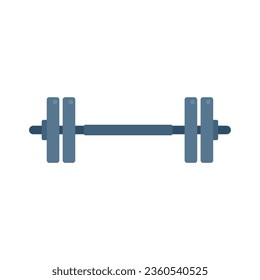 Gym barbell icon flat vector. Sport children. Education bar isolated