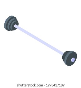 Gym barbell icon. Isometric of gym barbell vector icon for web design isolated on white background