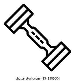 Gym barbell icon. Outline gym barbell vector icon for web design isolated on white background