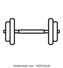 Gym barbell icon. Outline Gym barbell vector icon for web design isolated on white background