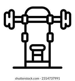 Gym barbell icon outline vector. Exercise equipment. Training sport