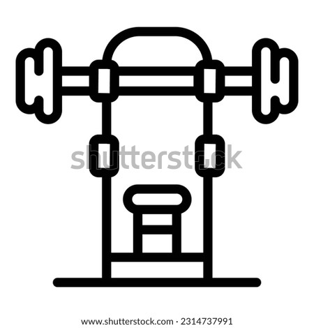 Gym barbell icon outline vector. Exercise equipment. Training sport