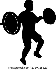 archivo vectorial de la silueta de elevación de barbacoa del gimnasio