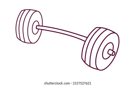 Gym barbell. Sport icon. Vector illustration
