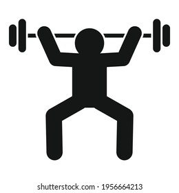 Gym barbell training icon. Simple illustration of Gym barbell training vector icon for web design isolated on white background
