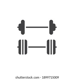 Gym barbell vector icon. filled flat sign for mobile concept and web design. Dumbell, barbell glyph icon. Symbol, logo illustration. Vector graphics