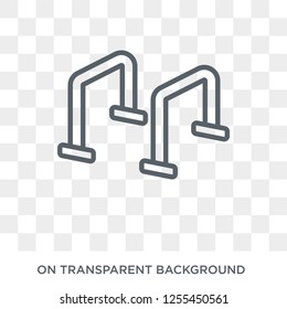 Gym bars icon. Trendy flat vector Gym bars icon on transparent background from Gym and fitness collection. High quality filled Gym bars symbol use for web and mobile