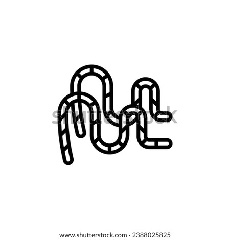 Gym, battle rope exercise outline icon. Vector illustration. The isolated icon suits the web, infographics, interfaces, and apps.