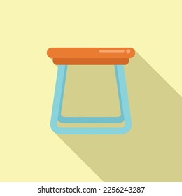 Gym bench icon flat vector. Sport school. Indoor gymnastic