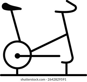 Línea de icono de bicicleta de gimnasio dibujado Símbolo de fitness