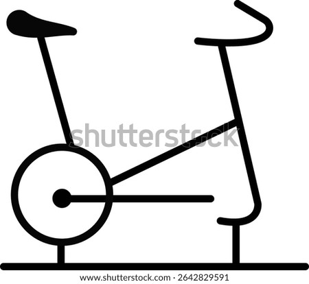 Gym Bicycle Icon Line Drawn Fitness Symbol