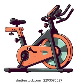 Ilustración de la bicicleta de gimnasia vectorial sobre blanco