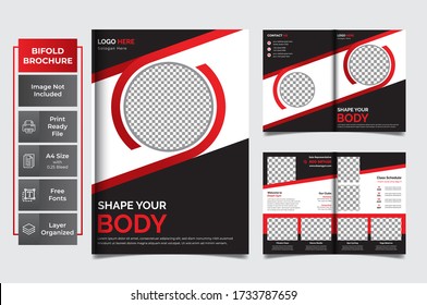  Gym bifold brochure template design