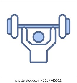 Ilustración vectorial de icono azul de gimnasio