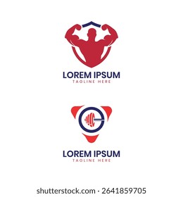 gym body builder logo design collection dumbbell  fitness creative modern 