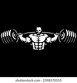 gym bodybuilder logo design vector