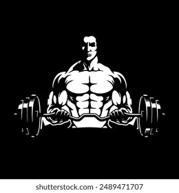 gym bodybuilder logo design vector file