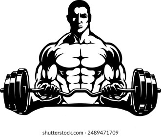 gym bodybuilder logo design vector file