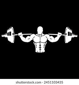 gym bodybuilder silhouette logo design
