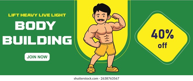  Gym Bodybuilding 40% Off Banne